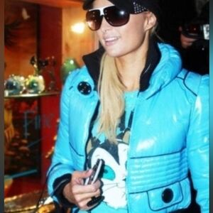 Stylish Women's Moncler Sky Blue Puffer Jacket. Like New Size 2